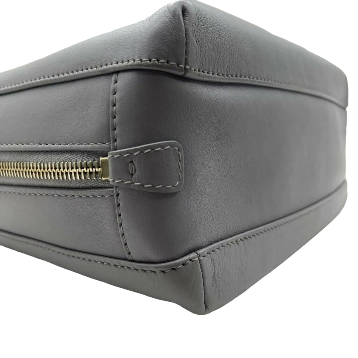 Enamel CC Vanity Bowling Caviar Quilted Grey GHW