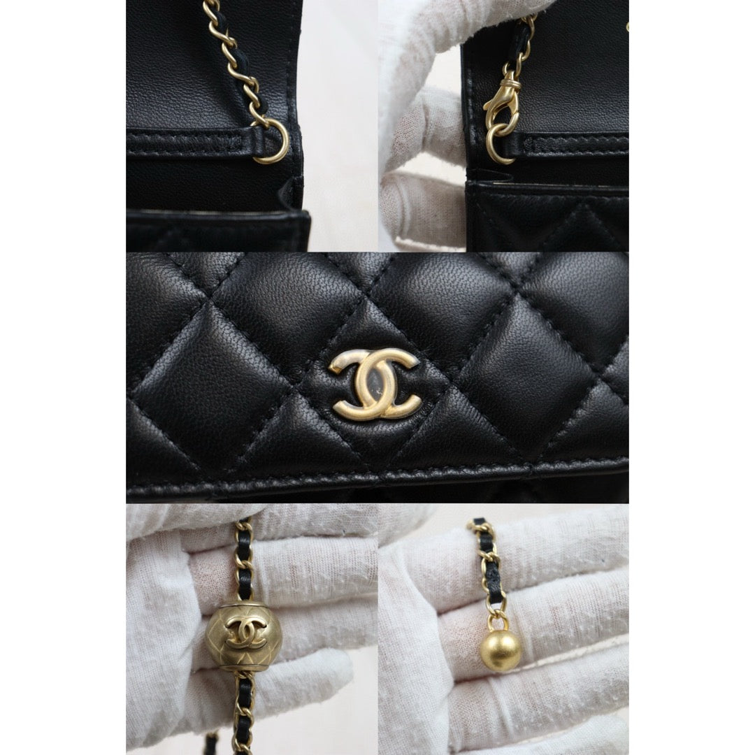 Excellent（Rank SA）｜ CHANEL Lambskin Leather Matrasse Chain mini Bag Made In 2020～2021Year｜H25022411