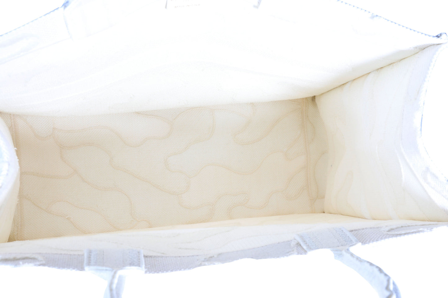 CHRISTIAN DIOR White Camouflage Embroidery Large Book Tote