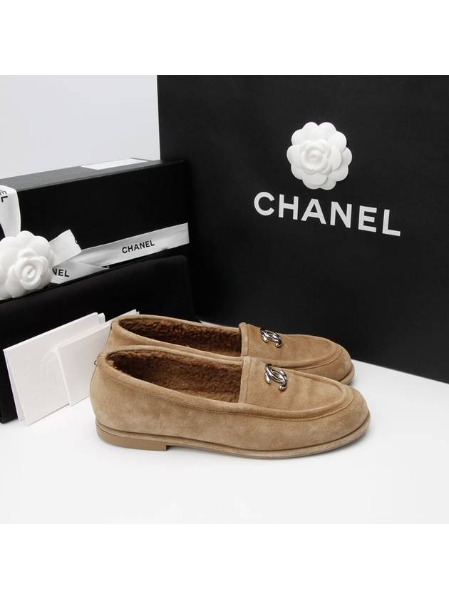 Suede Shearling Loafers 1202hv Chanel