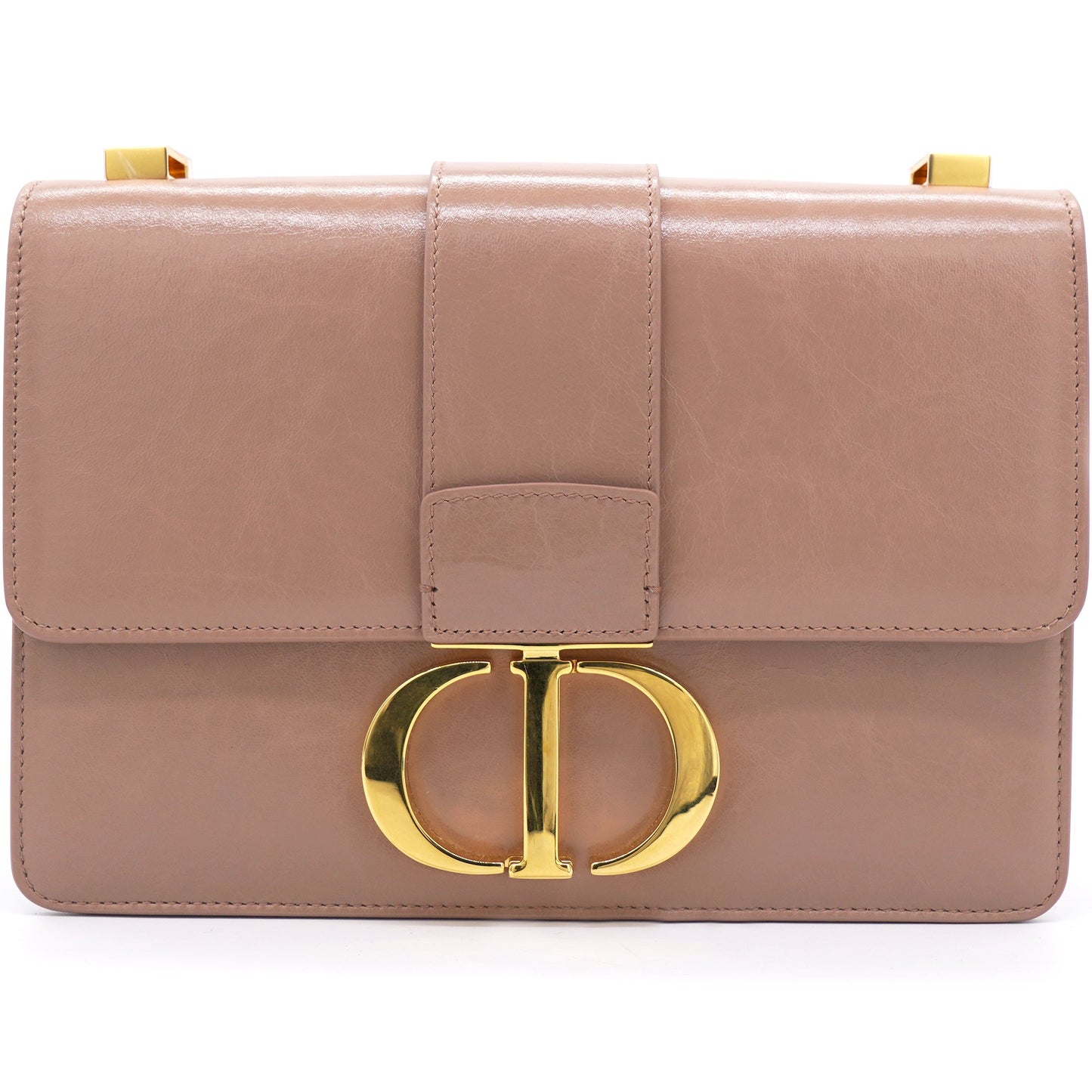 Dior Shiny Crinkled Lambskin 30 Montaigne Flap Bag Fard