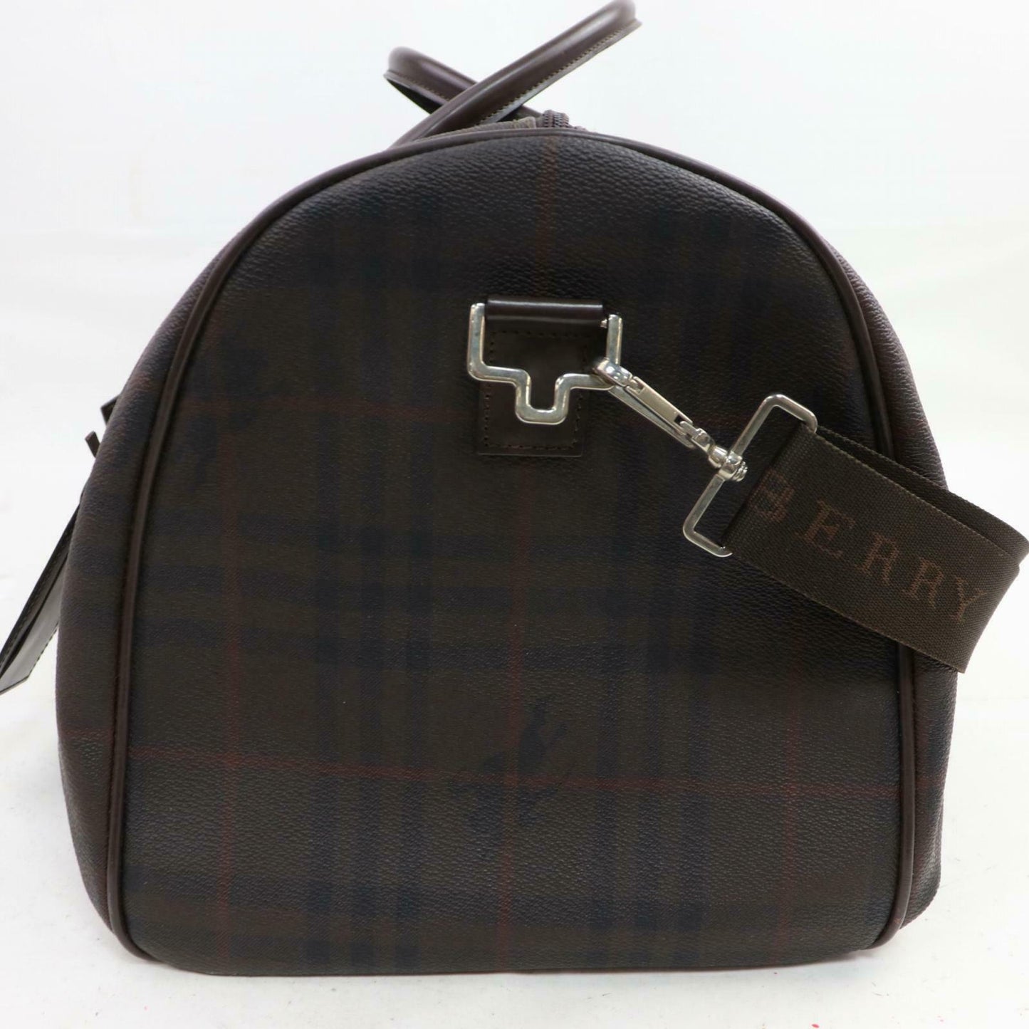 Brand Inspired Burberry London Boston Bag Dark Brown PVC (SHC1-14504)