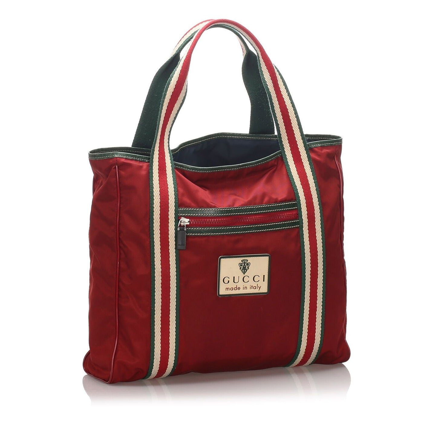 Gucci Red Nylon Fabric Tote Bag Italy