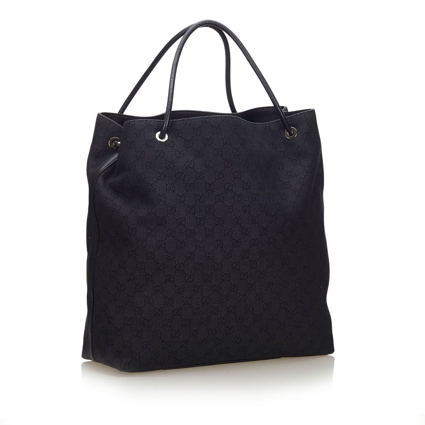 G*G Black Canvas Fabric GG Gifford Tote Bag Italy