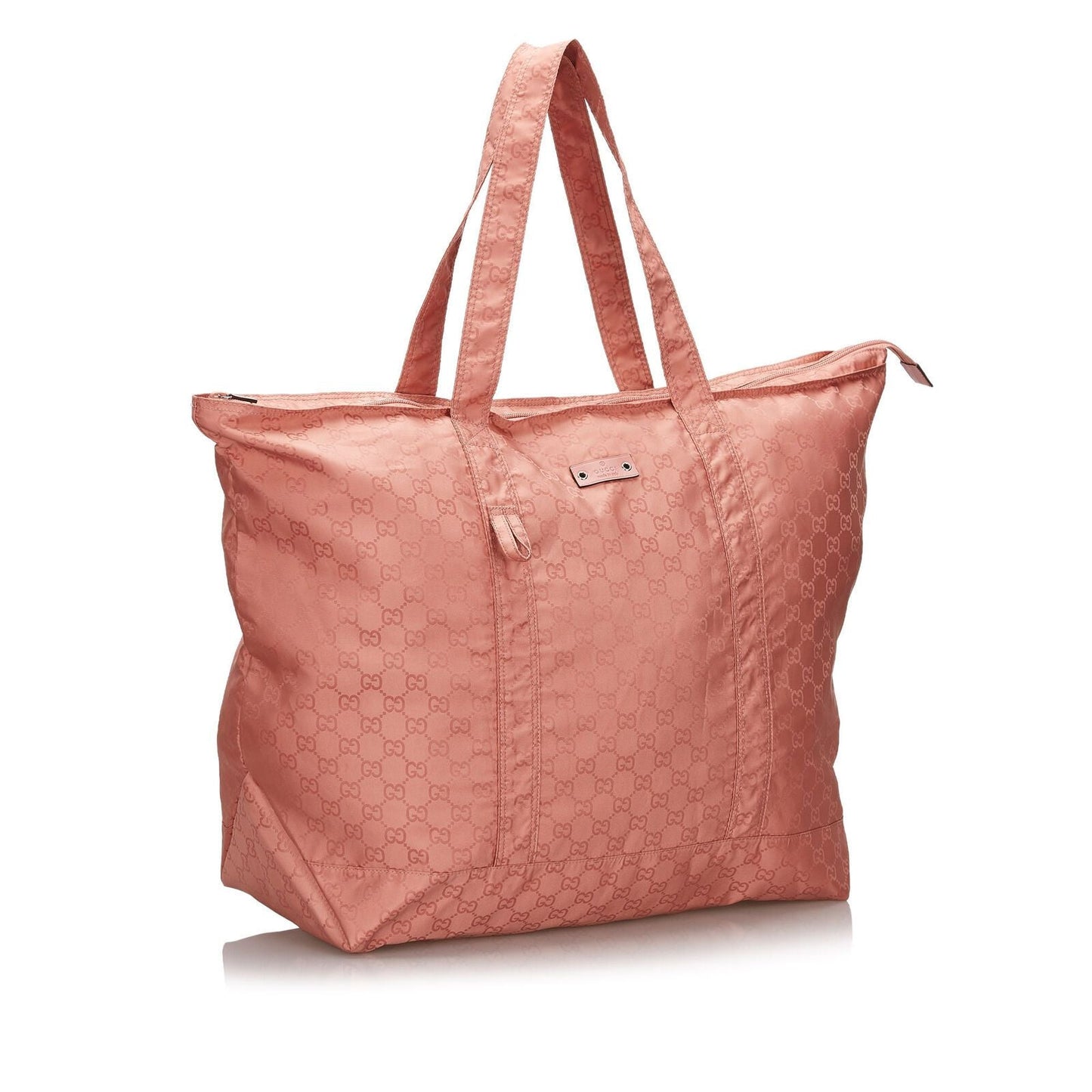 G*G Pink Nylon Fabric GG Tote Bag Italy