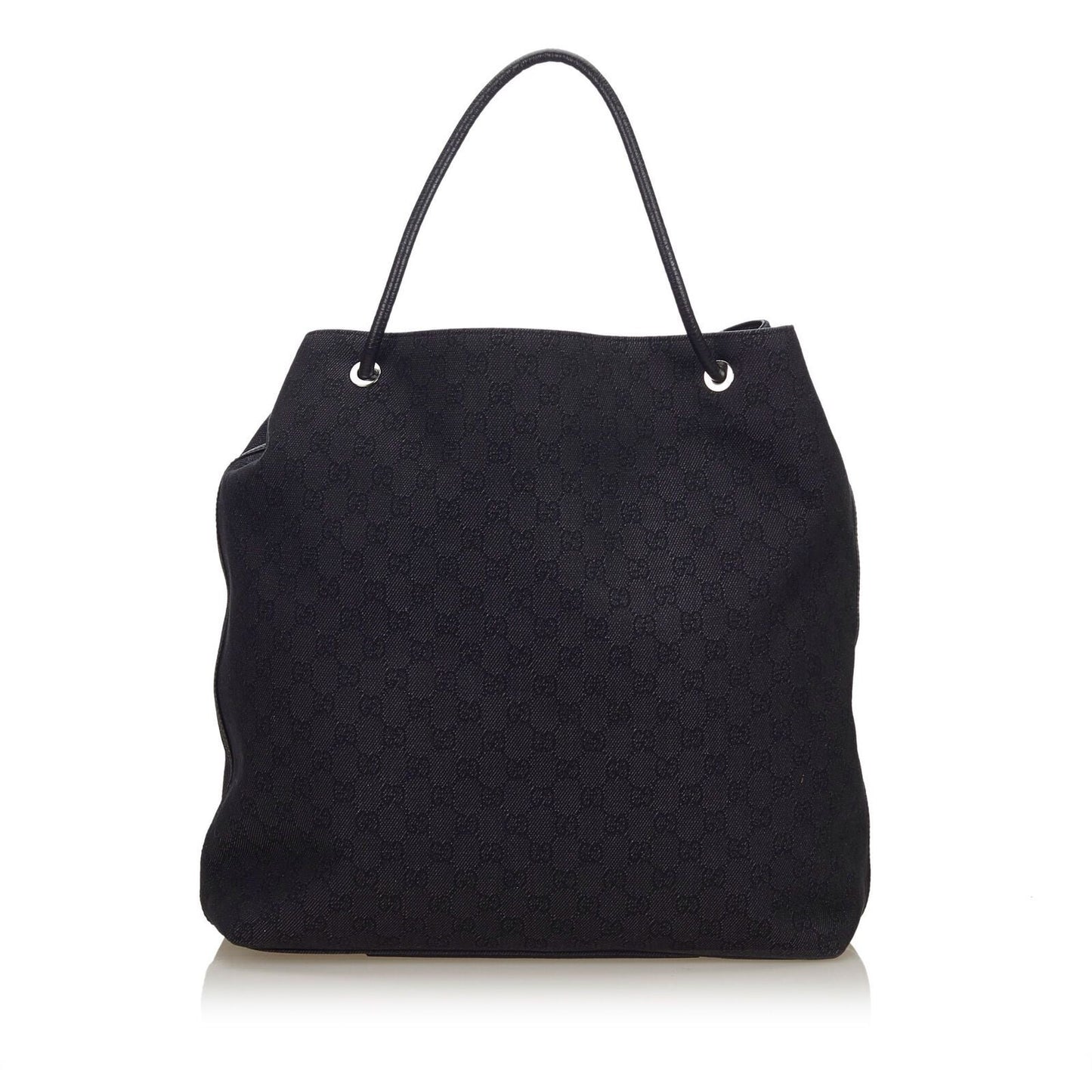 G*G Black Canvas Fabric GG Gifford Tote Bag Italy