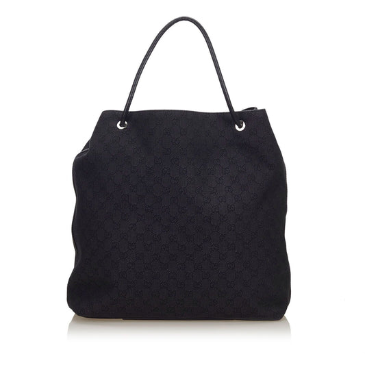 G*G Black Canvas Fabric GG Gifford Tote Bag Italy