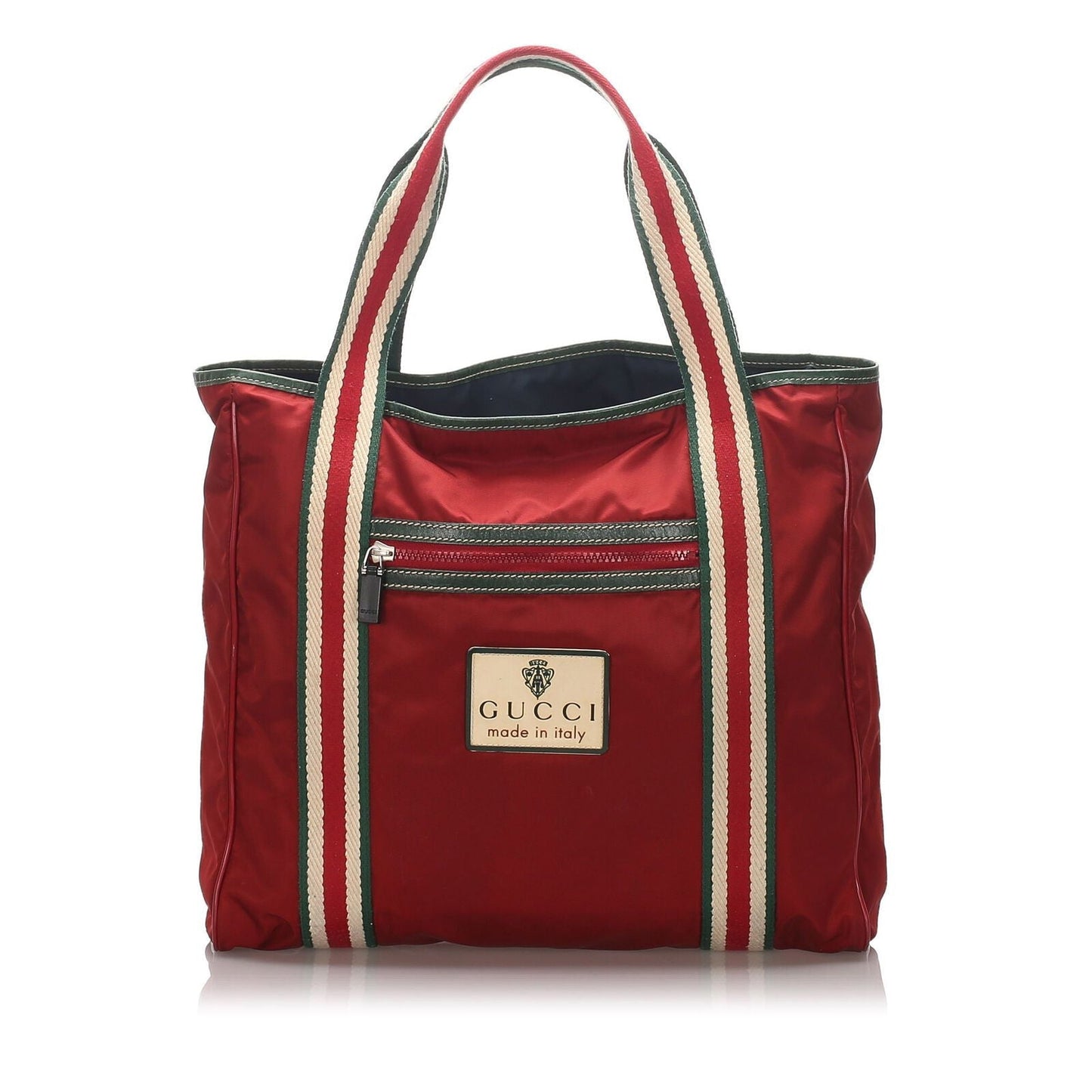 Gucci Red Nylon Fabric Tote Bag Italy