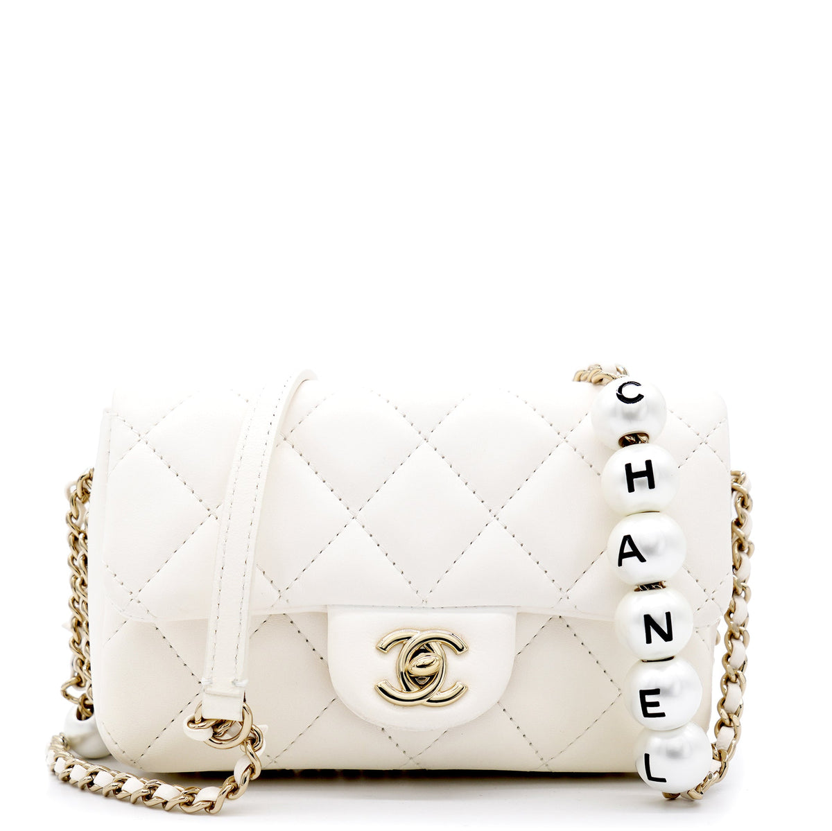 Chanel Lambskin Quilted Small My Precious Flap White