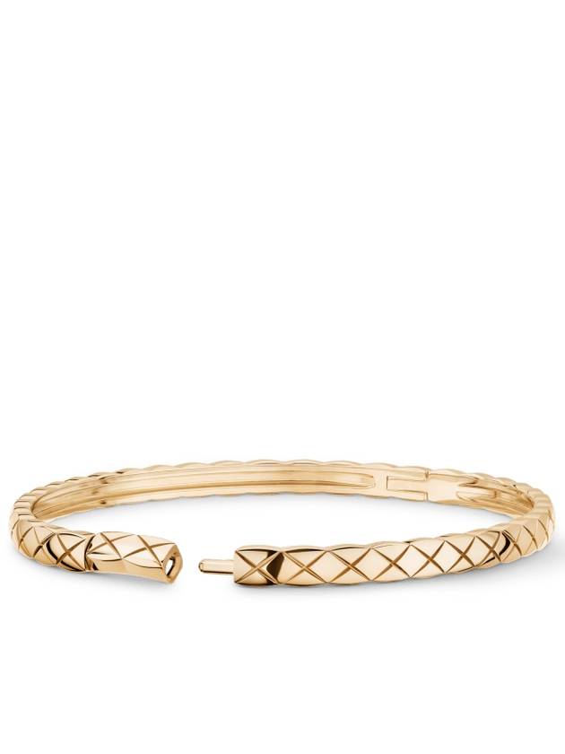Coco Crush Quilted Motif Mini Bangle Bracelet Gold Chanel