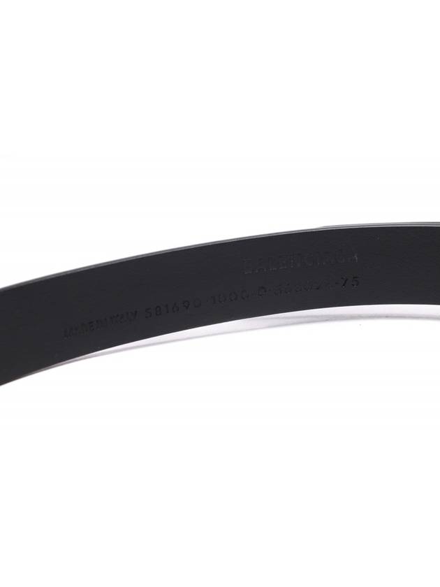 Luxury Balenciaga  BB Logo Thin Calfskin Belt Black