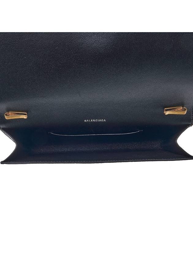 Luxury Balenciaga  Cash Chain Wallet Mini Calfskin Cross Bag Black