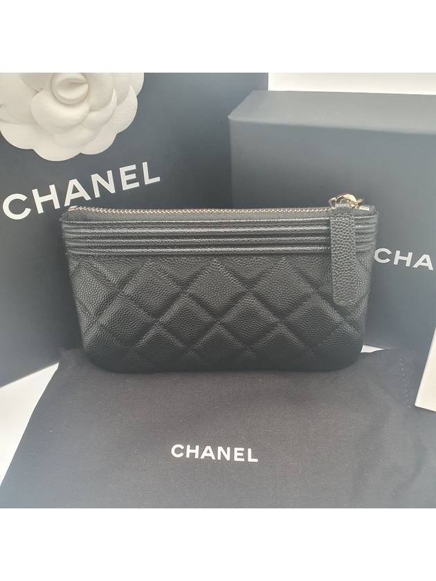 Boy Leather Mini Pouch Bag Black Chanel