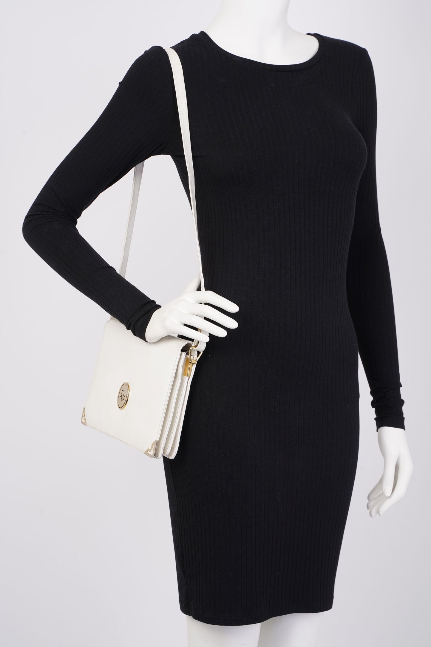 Christian Dior Vintage Shoulder Bag White Leather