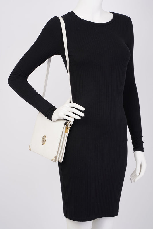 Christian Dior Vintage Shoulder Bag White Leather