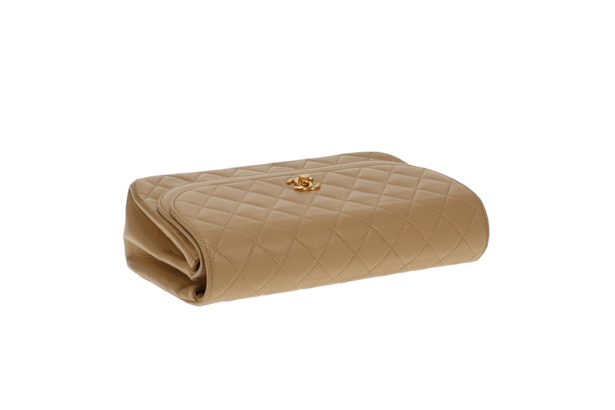 Chanel Vintage Timeless Beige Double Flap Bag (1980's)