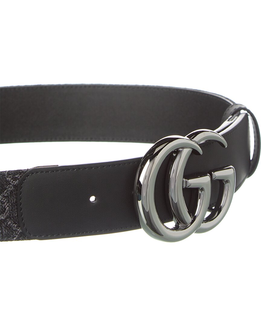 Gucci Gg Denim & Leather Belt
