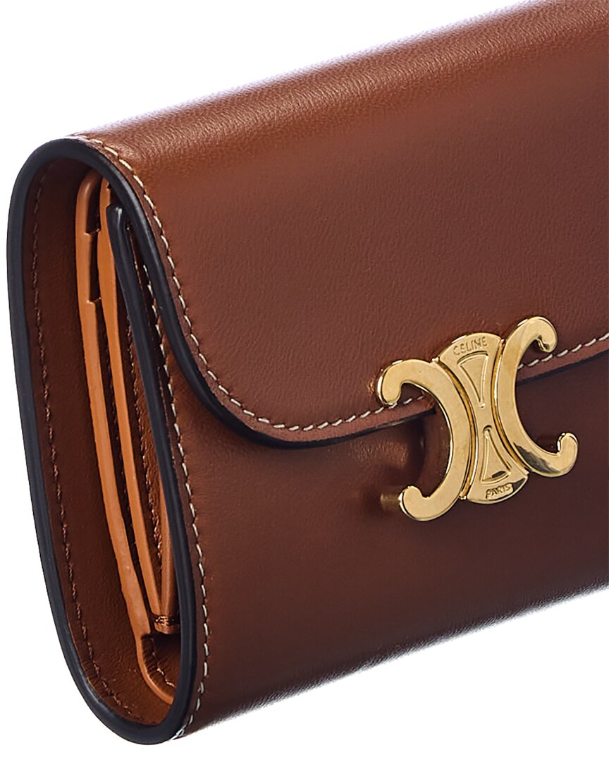 Celine Triomphe Small Compact Leather Wallet