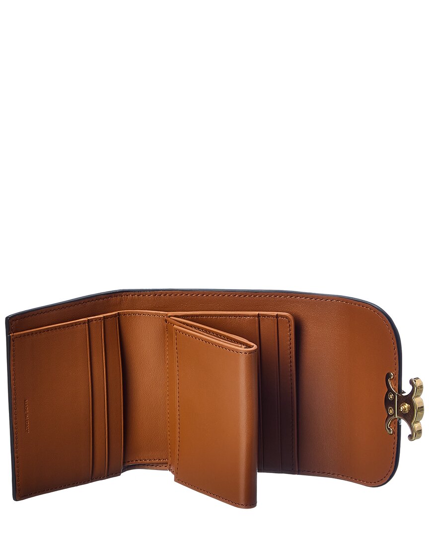 Celine Triomphe Small Compact Leather Wallet