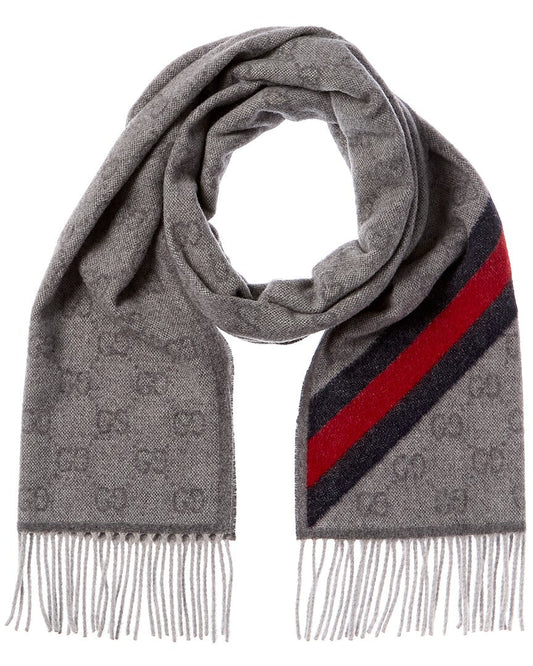 Gucci Gg Web Nikky Wool Scarf