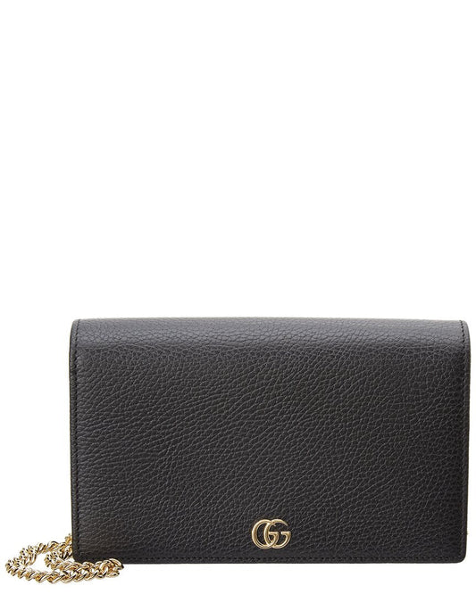 Gucci Gg Marmont Leather Mini Wallet On Chain