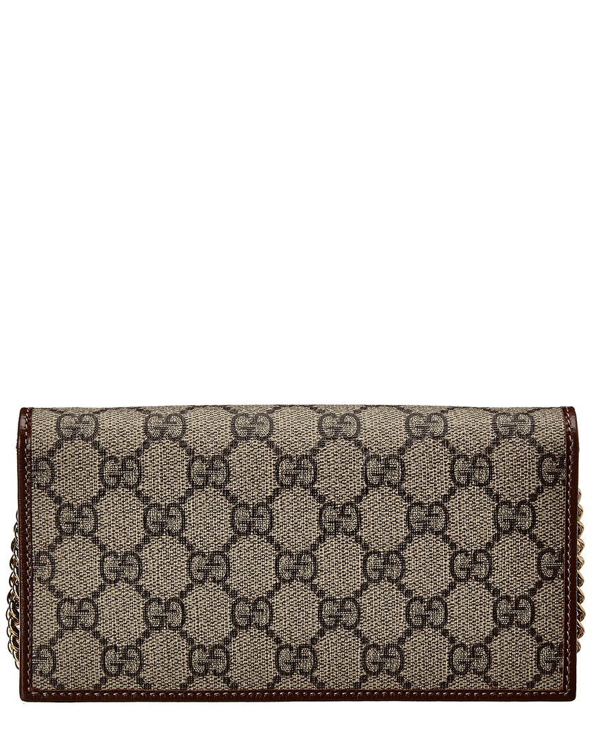 Gucci Horsebit 1955 Gg Supreme Canvas & Leather Wallet On Chain