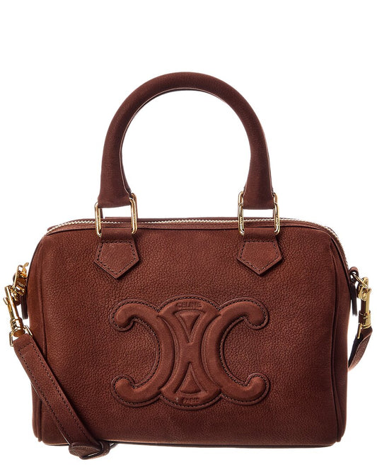 Celine Boston Small Suede Shoulder Bag