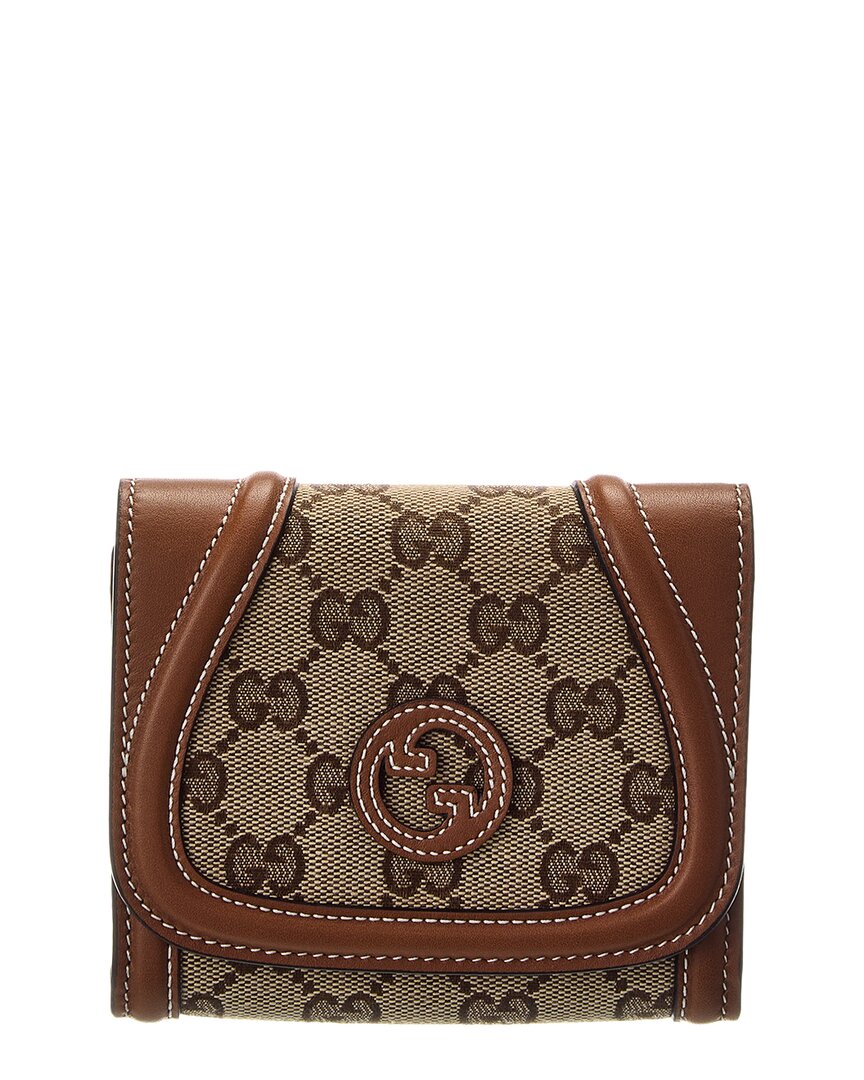 Gucci Gg Canvas & Leather Wallet ONE SIZE Brown Multi