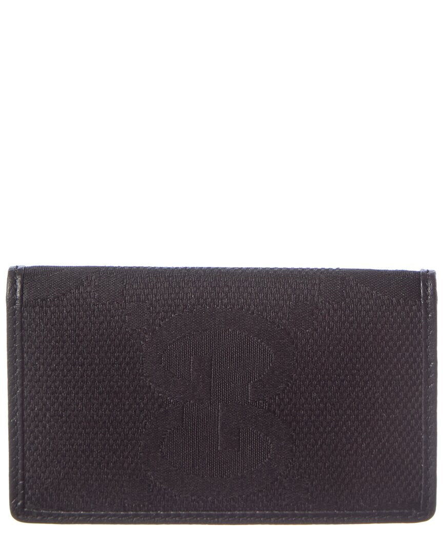 Gucci Jumbo Gg Canvas & Leather Card Holder
