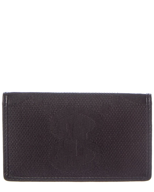 Gucci Jumbo Gg Canvas & Leather Card Holder