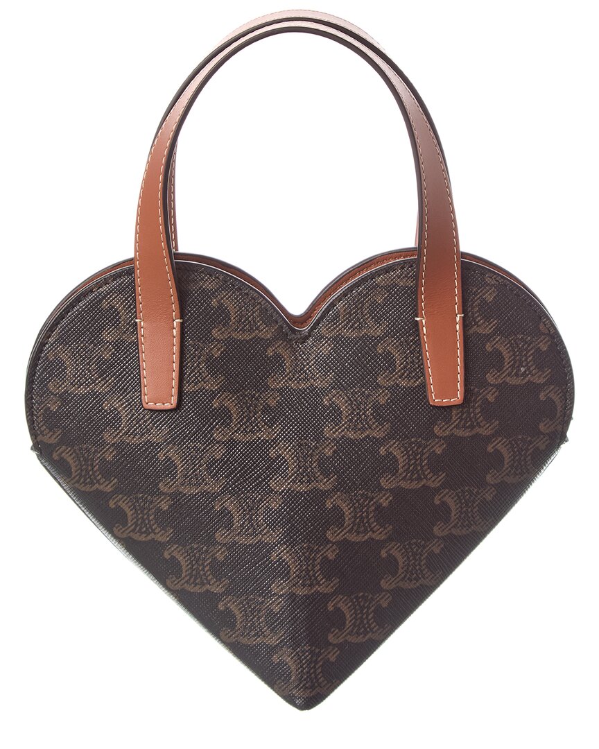Celine Teen Couer Triomphe Coated Canvas & Leather Crossbody