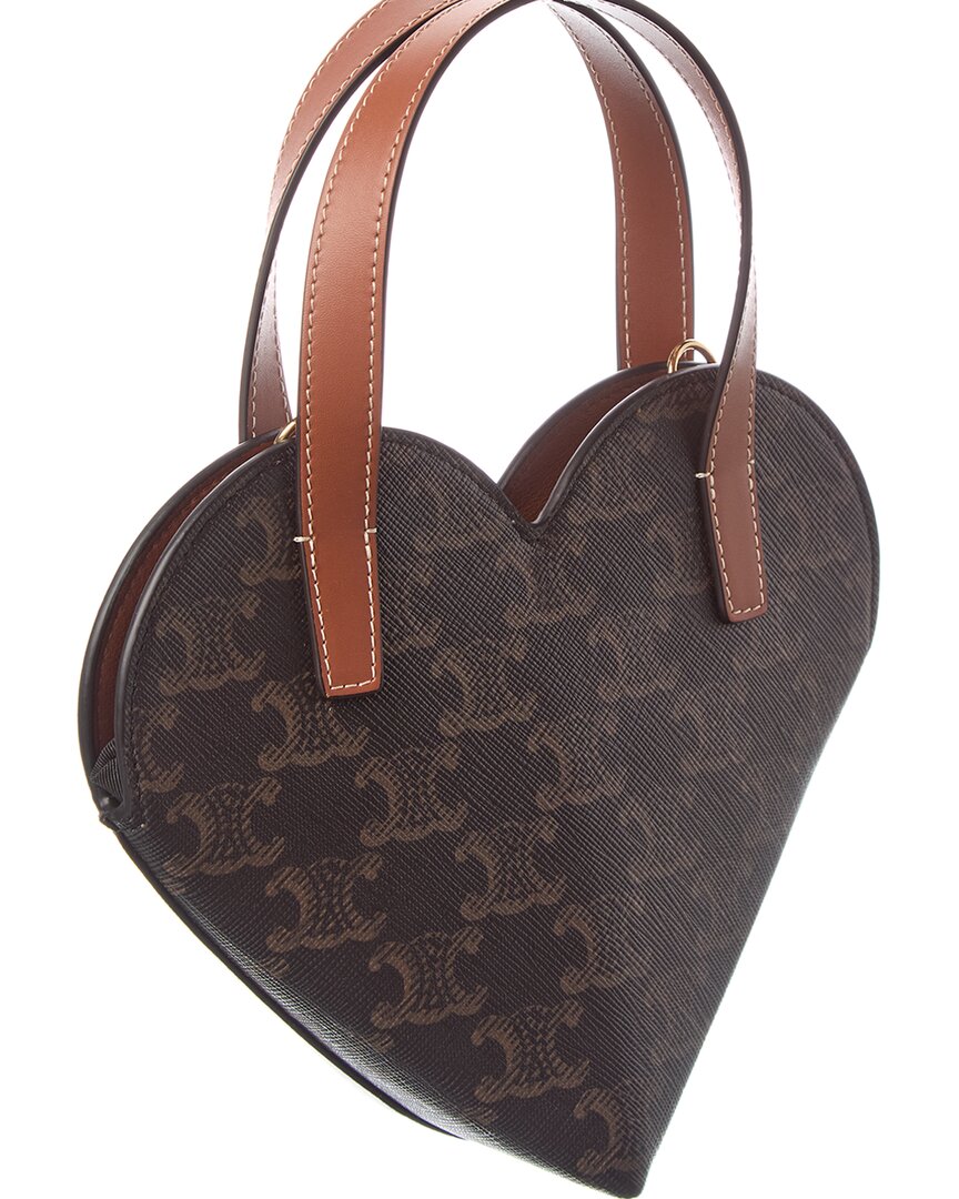 Celine Teen Couer Triomphe Coated Canvas & Leather Crossbody
