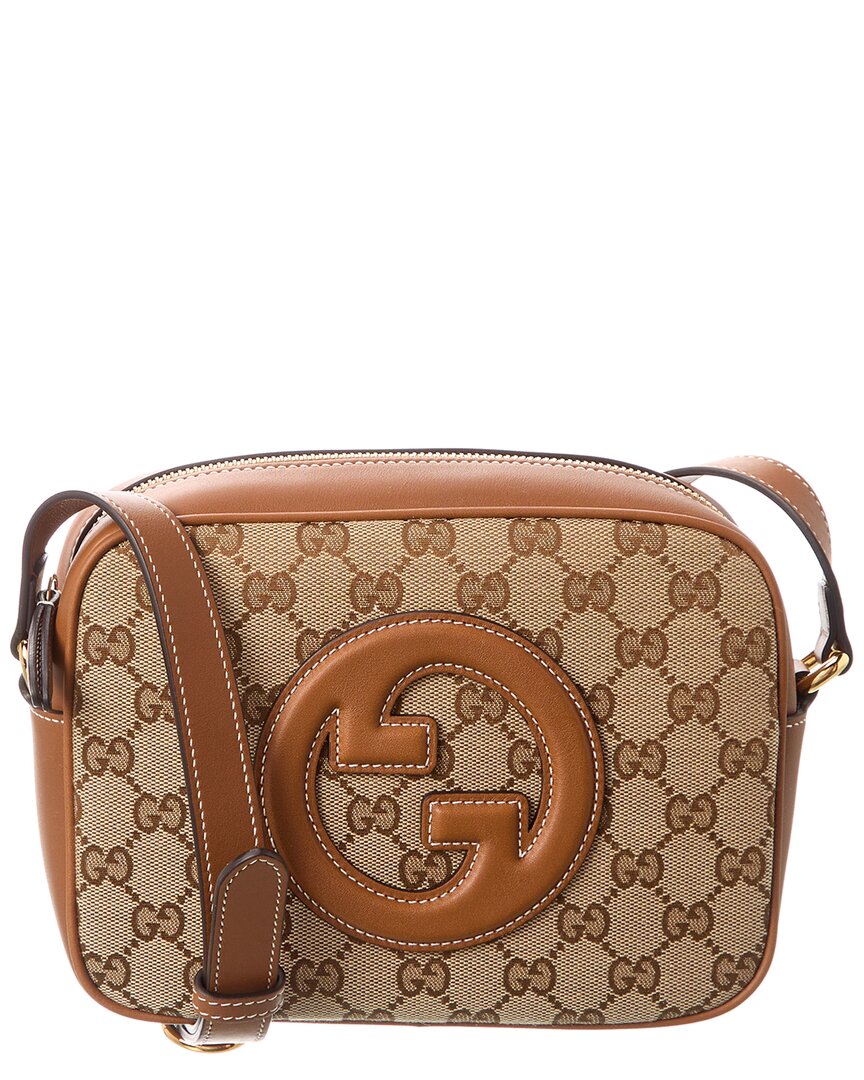 Gucci Blondie Mini Gg Canvas & Leather Camera Bag ONE SIZE Beige