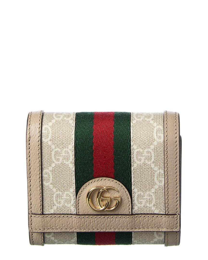 Gucci Ophidia Gg Supreme Canvas & Leather Coin Purse ONE SIZE Beige