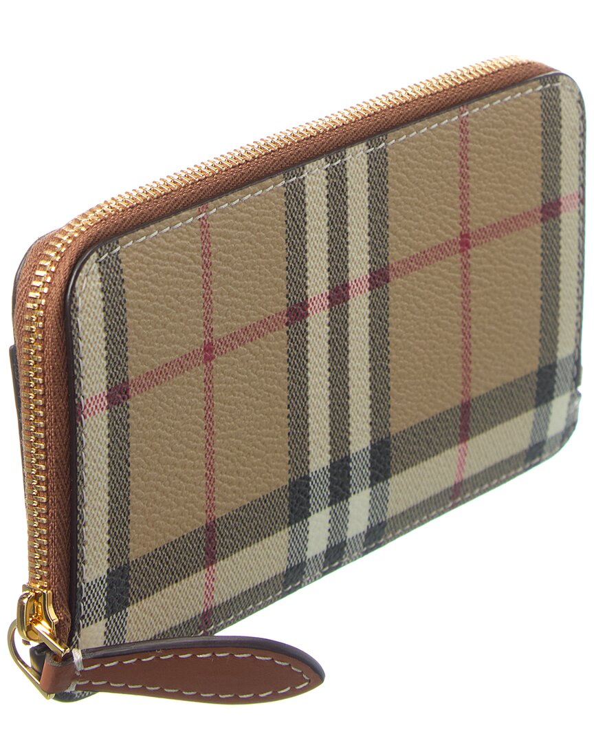 Burberry Large Vintage Check E-Canvas & Leather Card Case