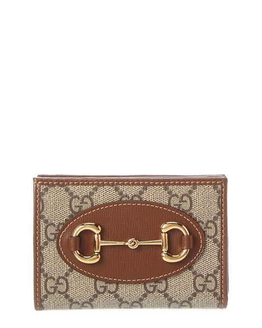 Gucci Horsebit 1955 Gg Supreme Canvas & Leather Card Case