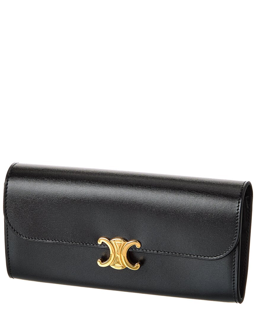 Celine Triomphe Large Leather Continental Wallet