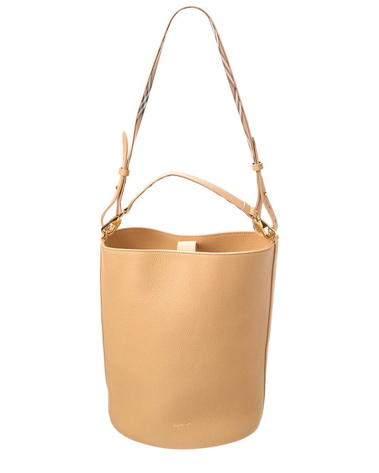 Burberry Medium Leather Bucket Bag ONE SIZE Brown Multi