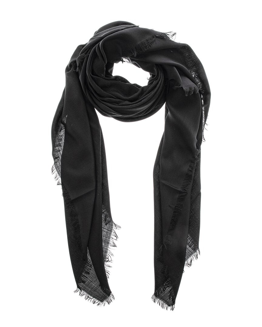 Gucci Gg Oversized Wool & Silk-Blend Scarf Black