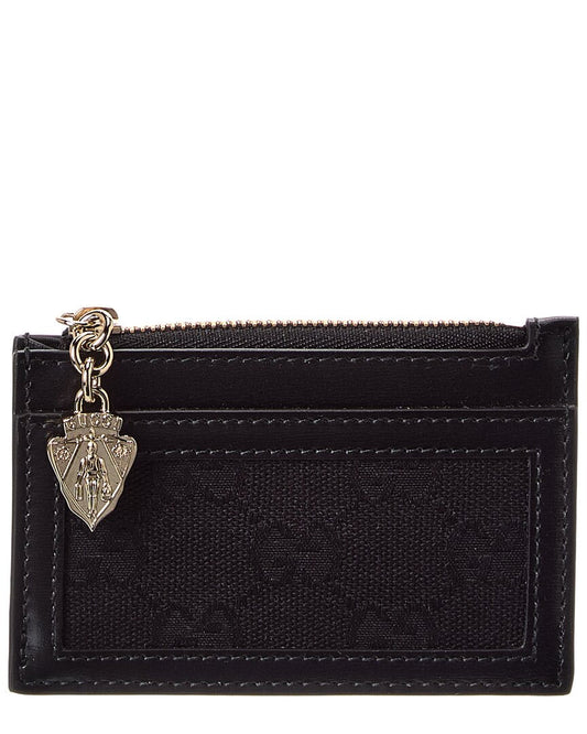 Gucci Luce Gg Canvas & Leather Card Case