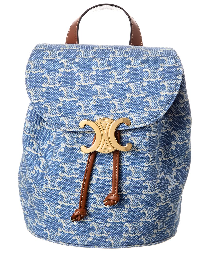 Celine Bonnie Triomphe Denim & Leather Backpack
