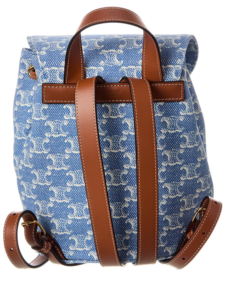 Celine Bonnie Triomphe Denim & Leather Backpack