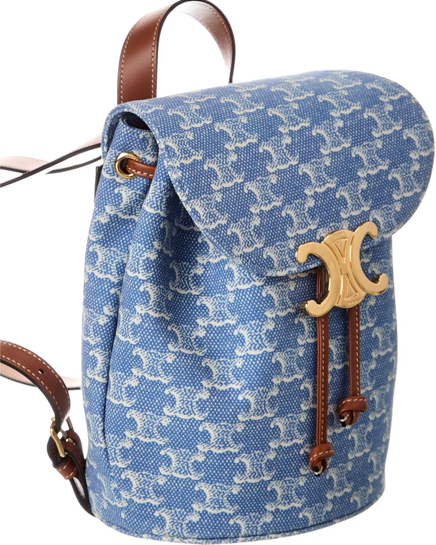 Celine Bonnie Triomphe Denim & Leather Backpack