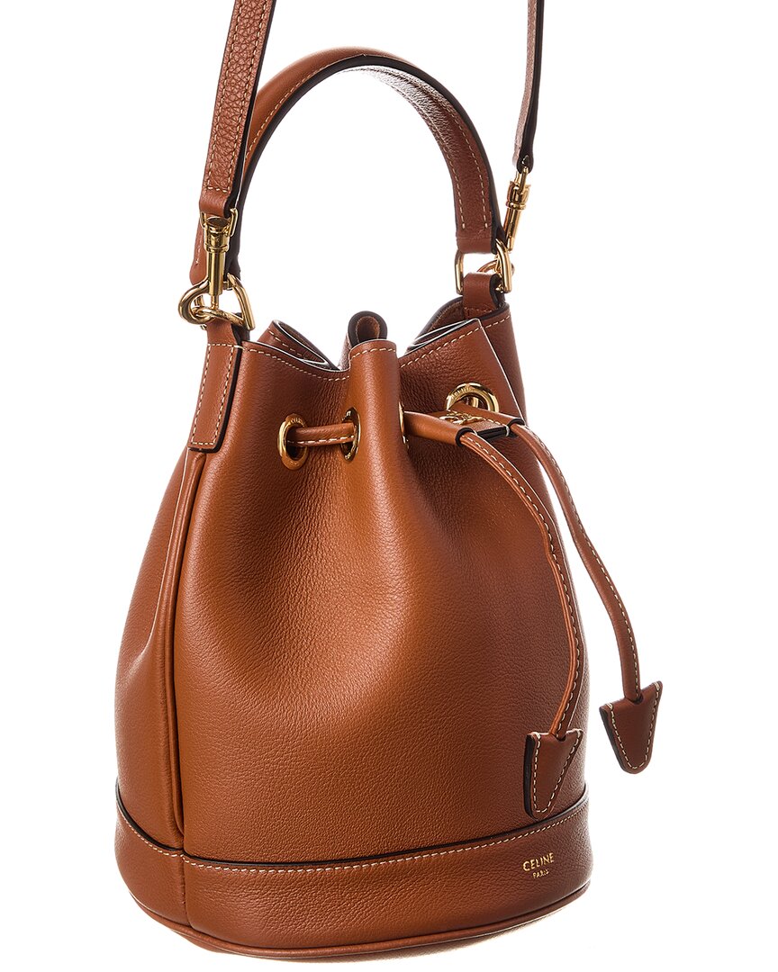 Celine Claude Mini Leather Shoulder Bag, Os, Brown