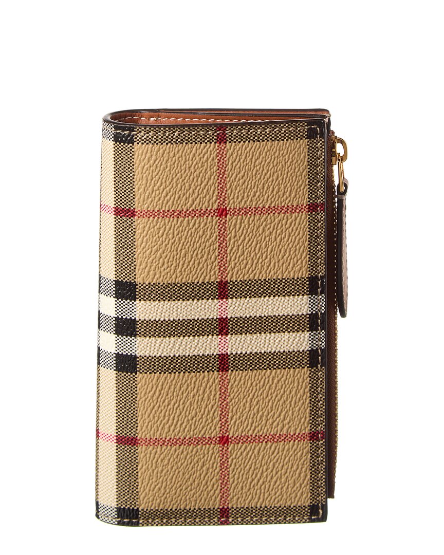 Burberry Medium Vintage Check E-Canvas Card Case ONE SIZE Beige