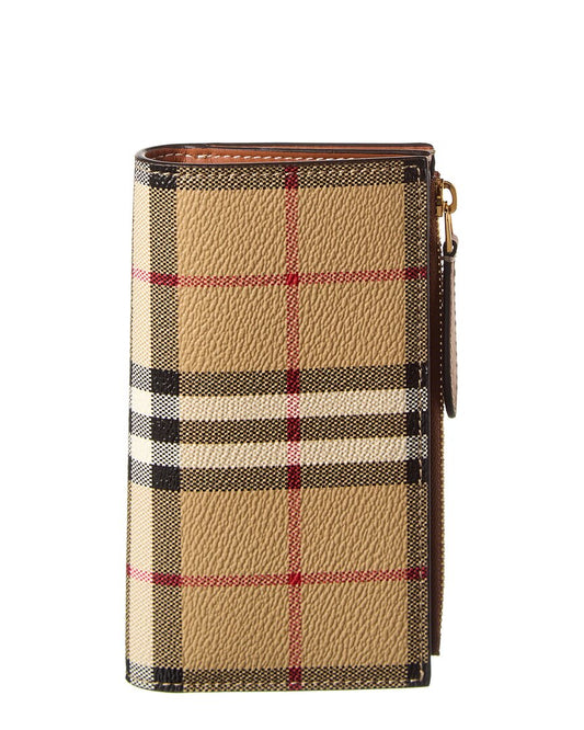 Burberry Medium Vintage Check E-Canvas Card Case ONE SIZE Beige