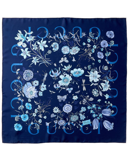 Gucci Flora Print Silk Scarf