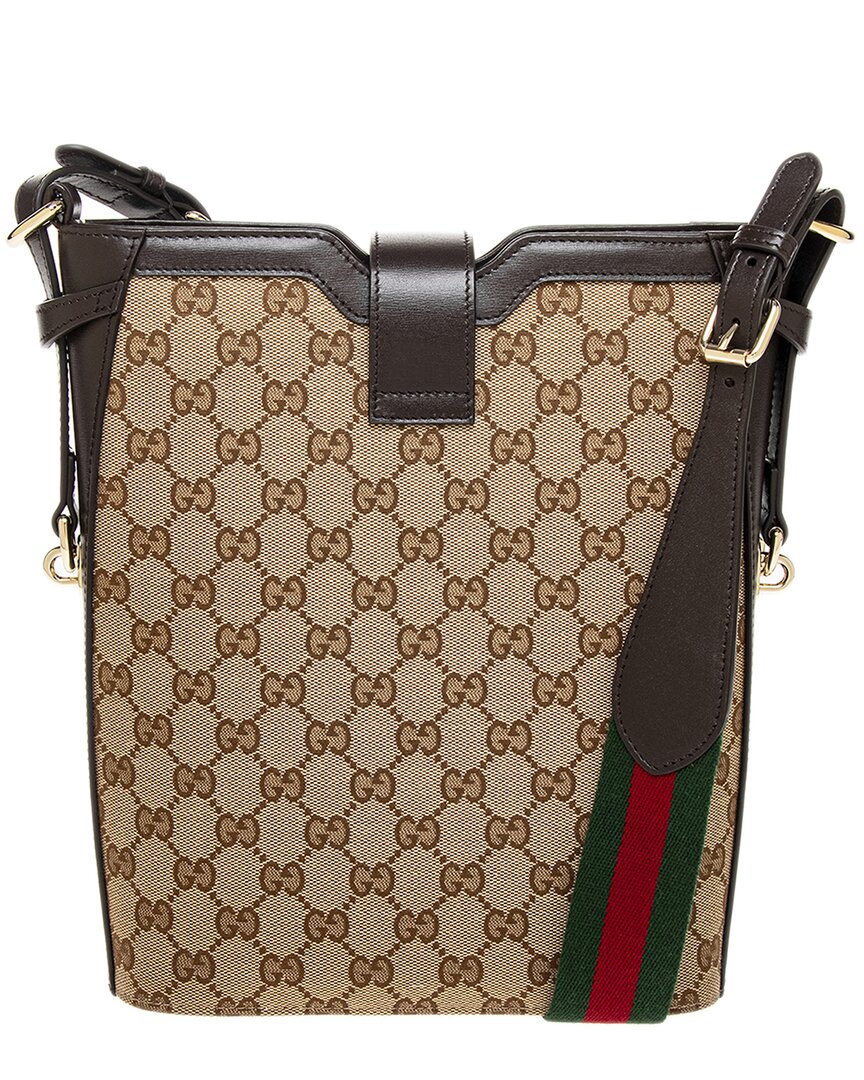 Gucci Bucket Medium Canvas & Leather Shoulder Bag