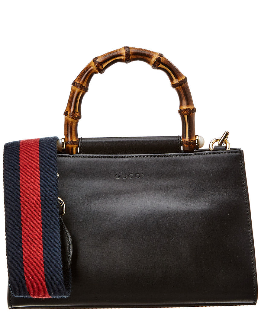Gucci Black Leather Bamboo Nymphaea Bag ( ) ONE SIZE No Color