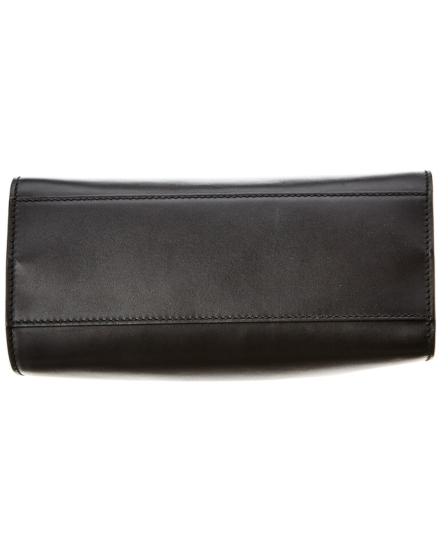 Gucci Black Leather Bamboo Nymphaea Bag ( )